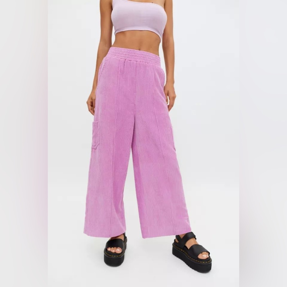 Urban Outfitters Purple Drapey Corduroy Wide Leg Pant - Size S